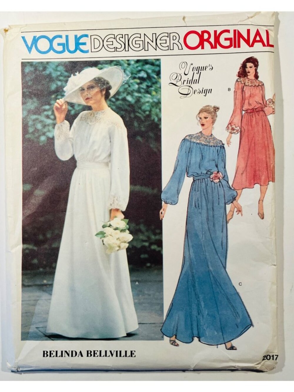 70s Vintage Vogue 2017 B38 Designer Bridal Dress Pattern Belinda Bellville FF